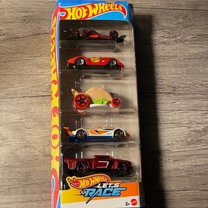 Hot Wheels Let's Race Car Collection - Red, Orange, Blue